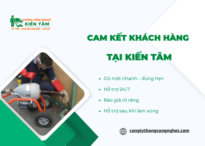 Một số cam kết khách hàng thông cống nghẹt Quận 10 Kiến Tâm