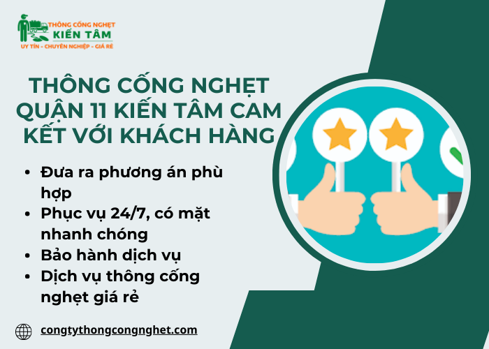 Các cam kết với khách hàng khi sử dụng dịch vụ thông cống nghẹt tại Kiến Tâm