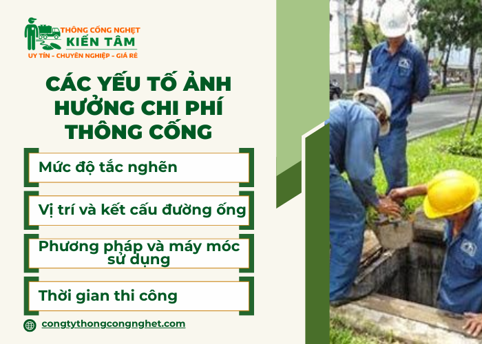 Các yếu tố ảnh hưởng chi phí thông cống
