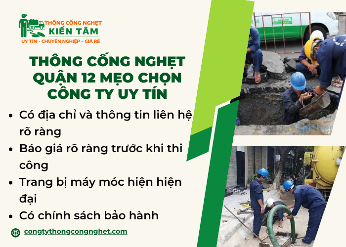 Cách chọn công ty uy tín để thông cống nghẹt Quận 12
