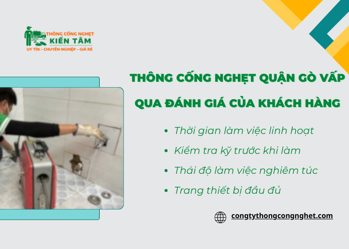 Các đánh giá từ khách hàng đến đơn vị thông cống nghẹt Quận Gò Vấp