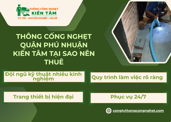 Tại sao nên chọn Kiến Tâm để thông cống nghẹt Quận Phú Nhuận